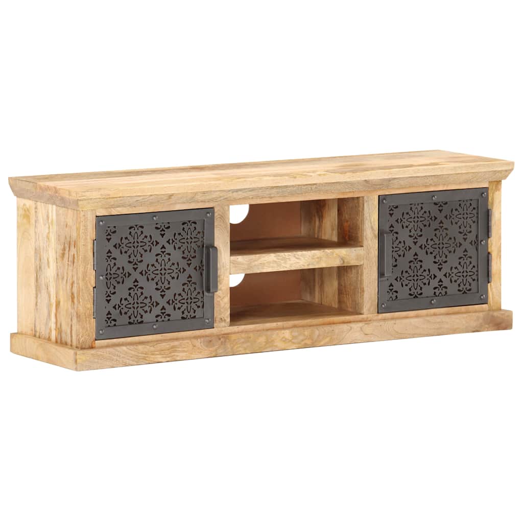TV cabinet with steel doors, 120x30x40cm, solid mango wood