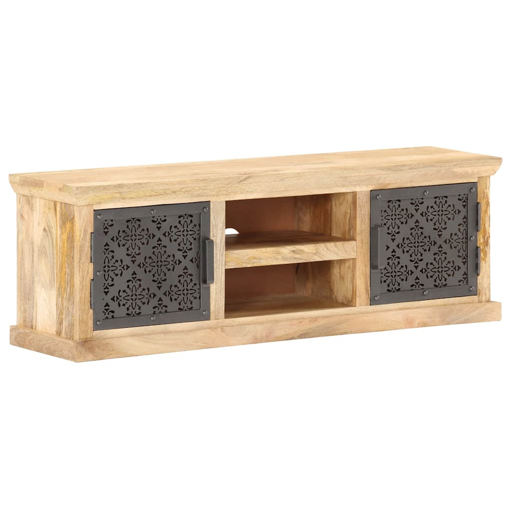 TV cabinet with steel doors, 120x30x40cm, solid mango wood