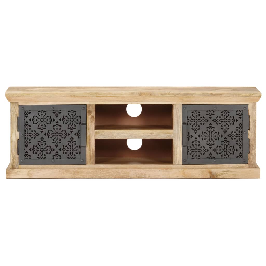 TV cabinet with steel doors, 120x30x40cm, solid mango wood
