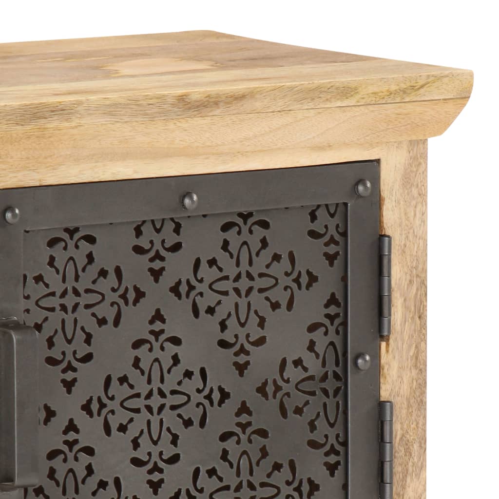 TV cabinet with steel doors, 120x30x40cm, solid mango wood