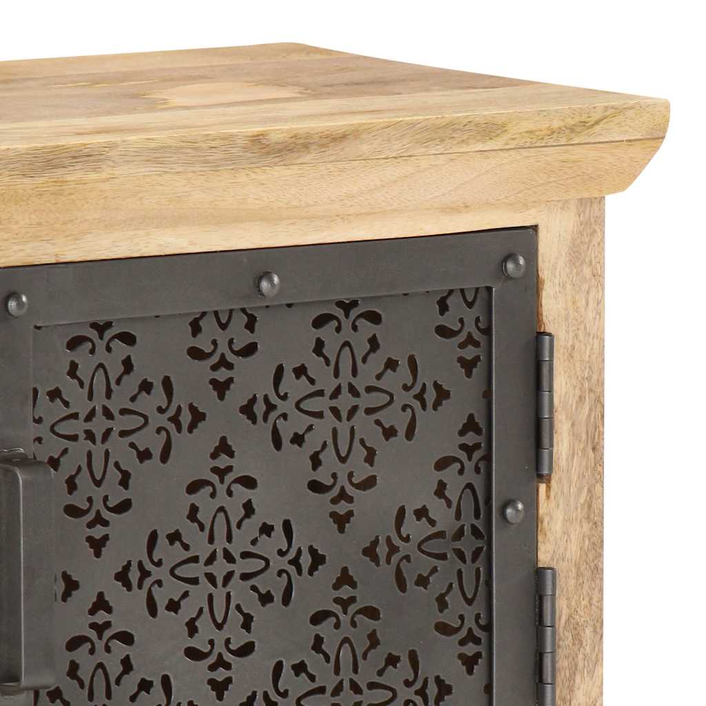 TV cabinet with steel doors, 120x30x40cm, solid mango wood