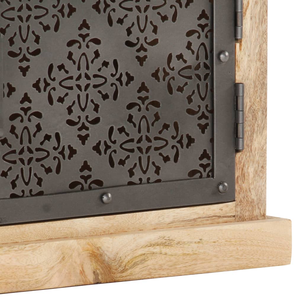 TV cabinet with steel doors, 120x30x40cm, solid mango wood