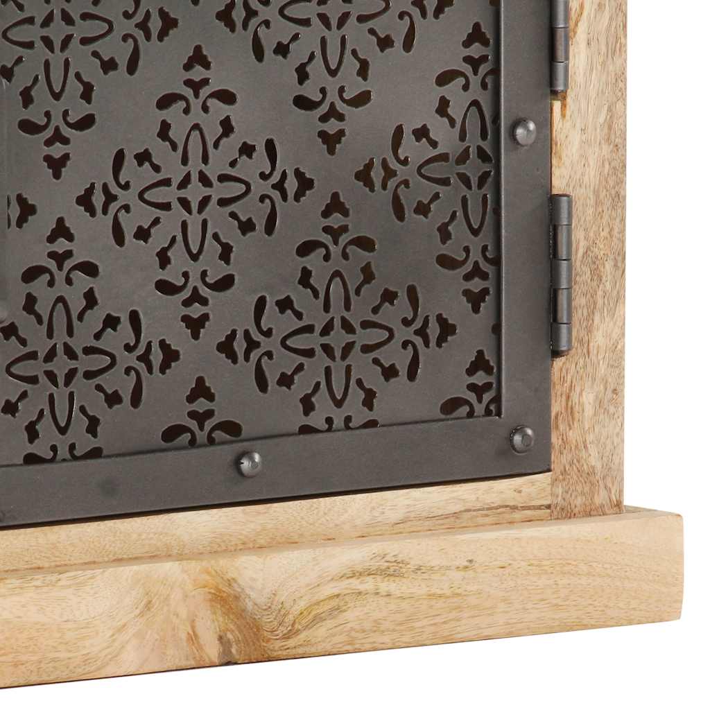 TV cabinet with steel doors, 120x30x40cm, solid mango wood