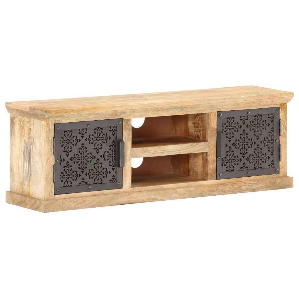 TV cabinet with steel doors, 120x30x40cm, solid mango wood