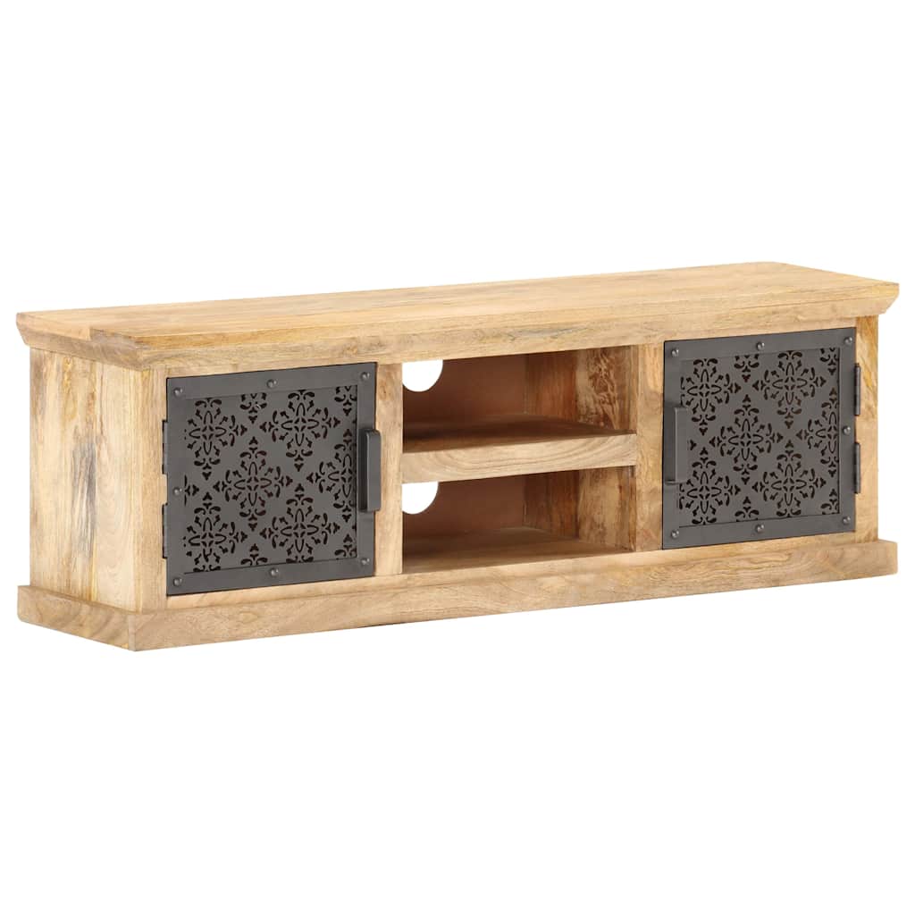 TV cabinet with steel doors, 120x30x40cm, solid mango wood