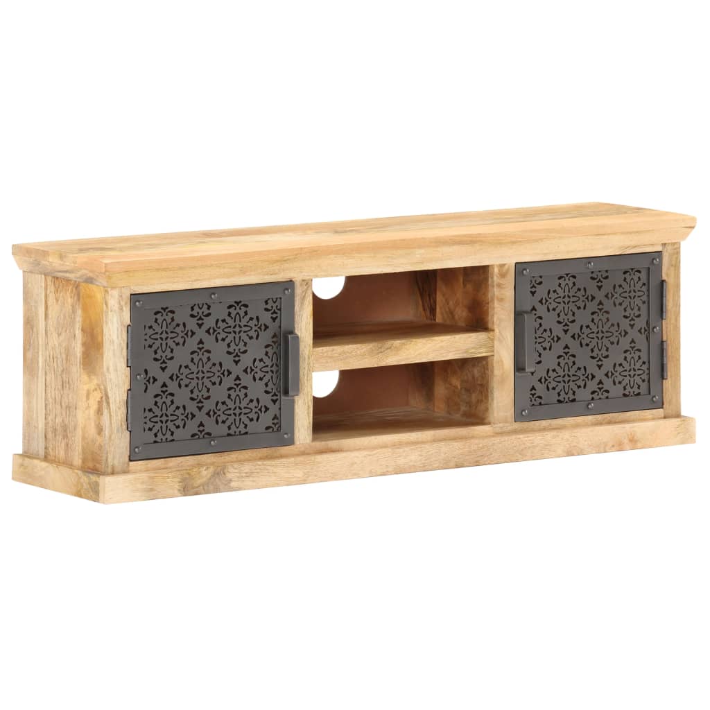 TV cabinet with steel doors, 120x30x40cm, solid mango wood