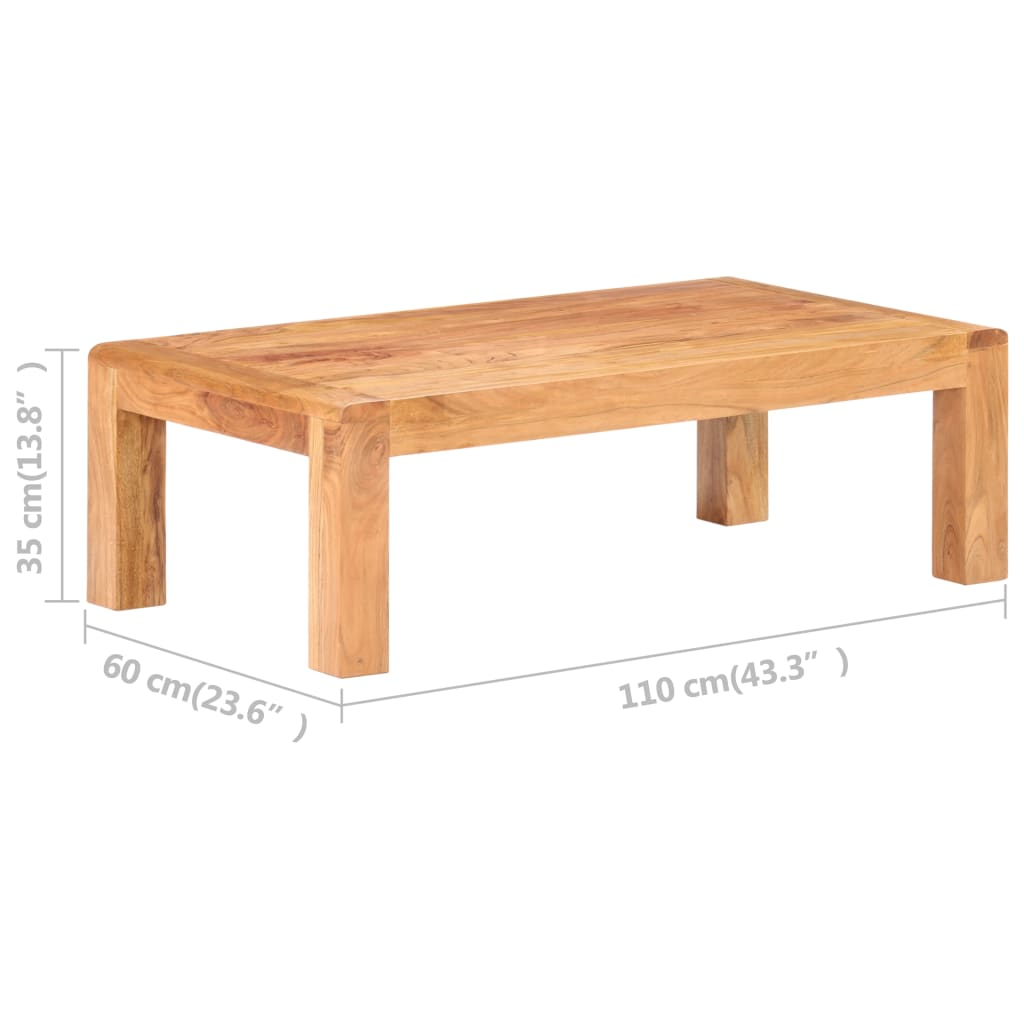 Coffee table, 110x60x35cm, acacia with honey finish
