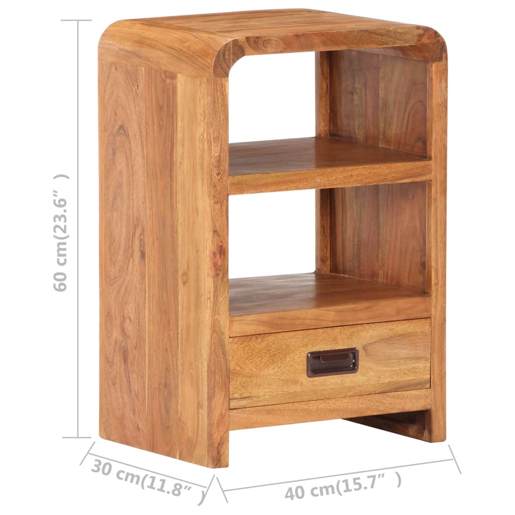 Nightstand, 40x30x60cm, acacia with honey finish