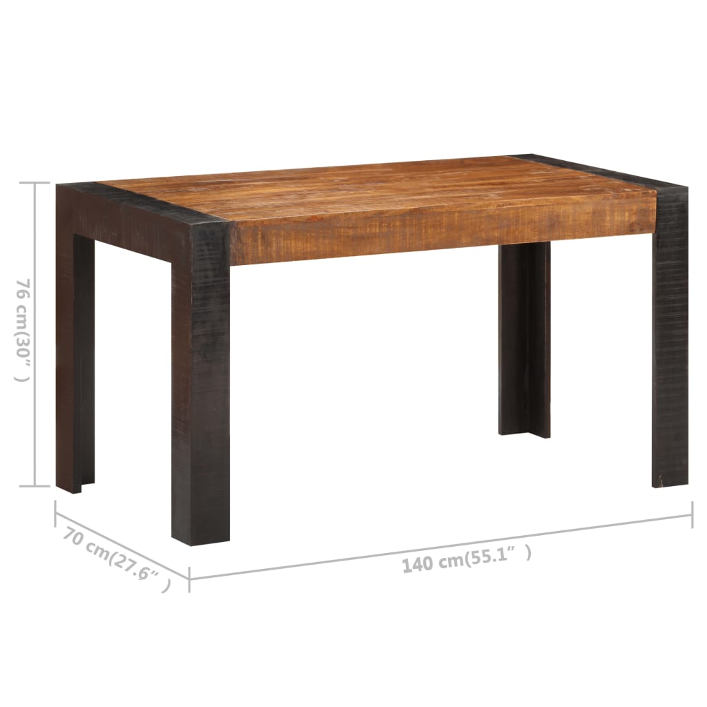 Dining table, 140x70x76cm, raw mango wood