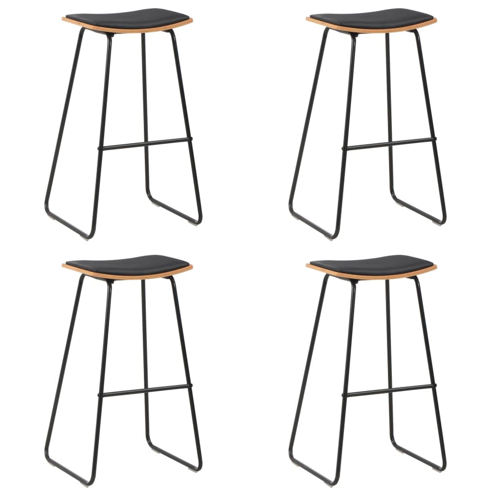 Bar Stools, 4 pcs, Black, Faux Leather (2x280078)