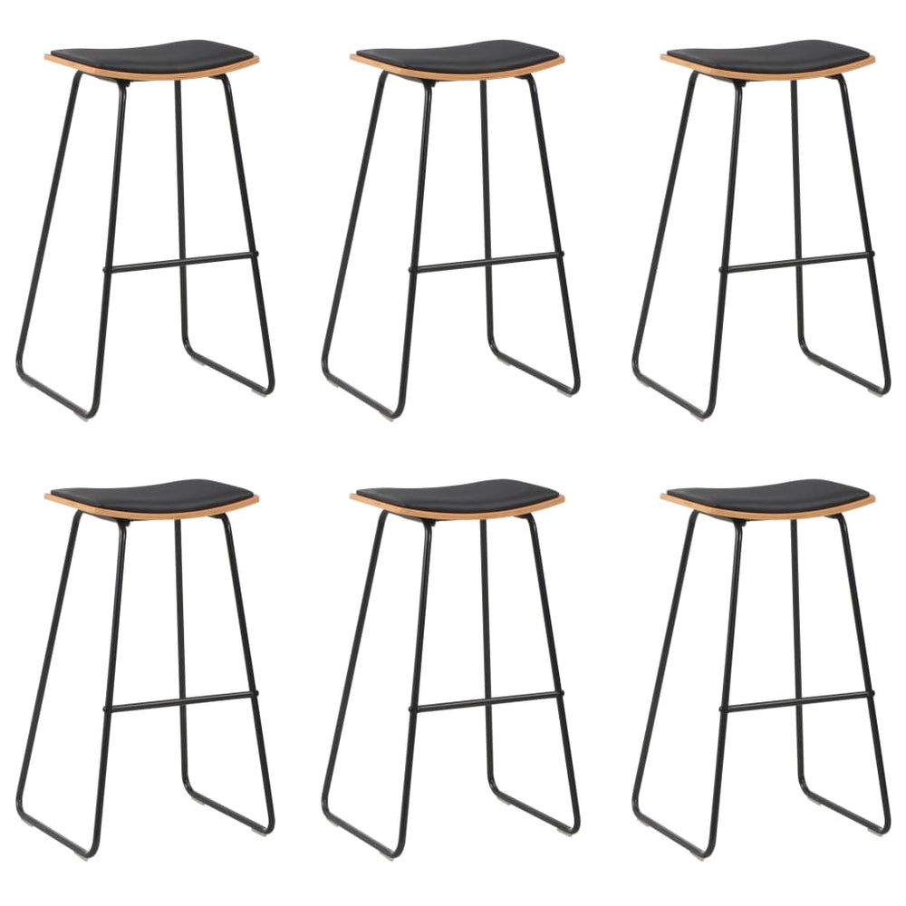 Bar Stools, 6 pcs, black, artificial leather (3x280078)
