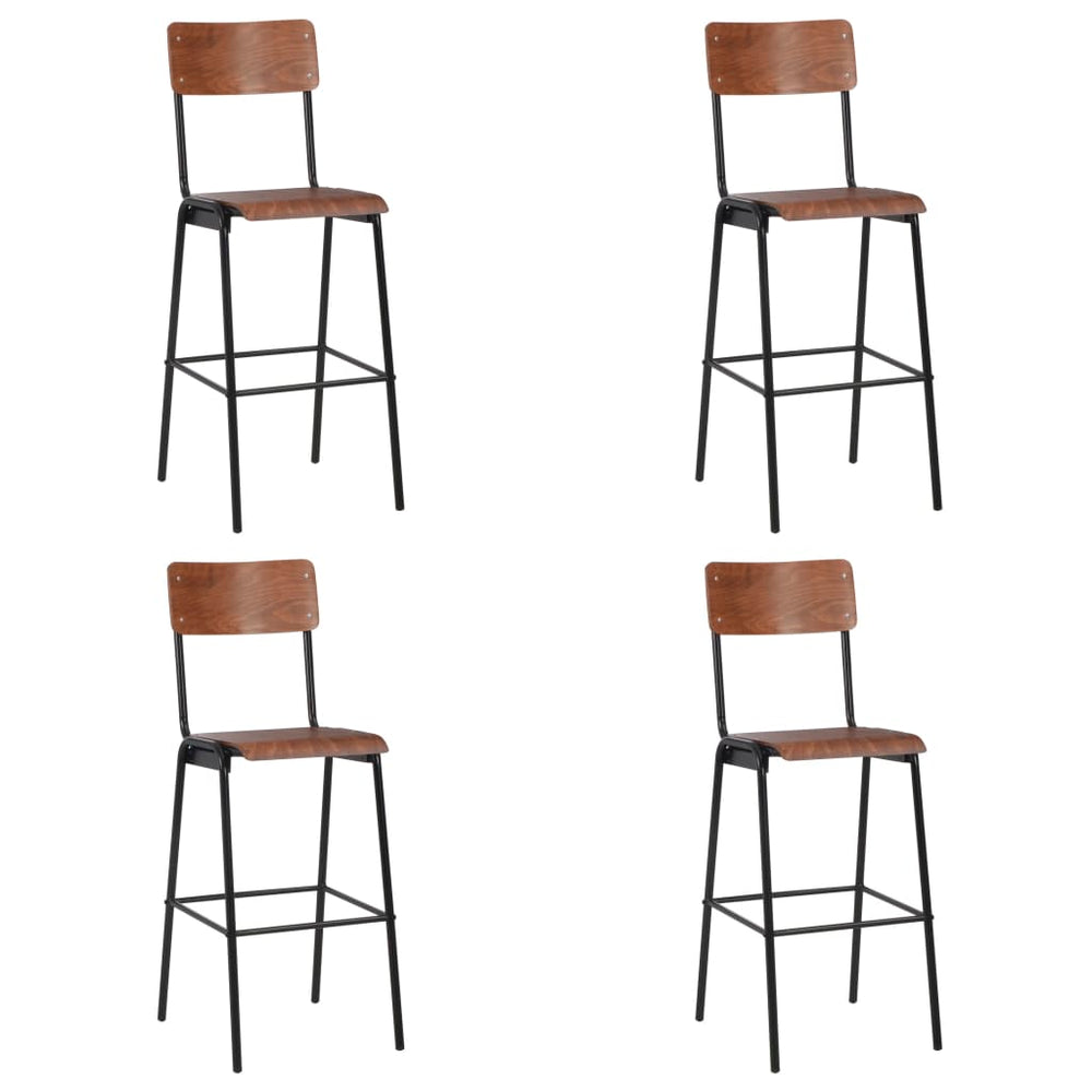 Bar stools, 4 pcs, plywood and steel (2x280079)