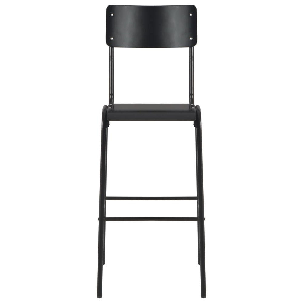 Bar stools, 4 pcs, black, bentwood and steel (2x280081)