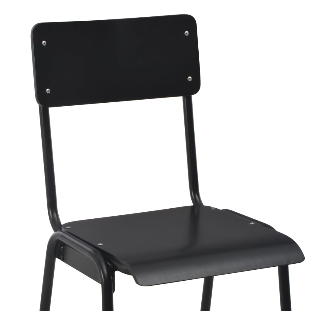 Baro taburetės, 4vnt., juodos, fanera ir plienas (2x280081)