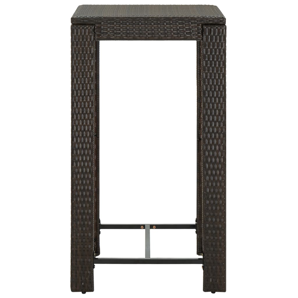 Sodo baro staliukas, rudas, 60,5x60,5x110,5cm, poliratanas
