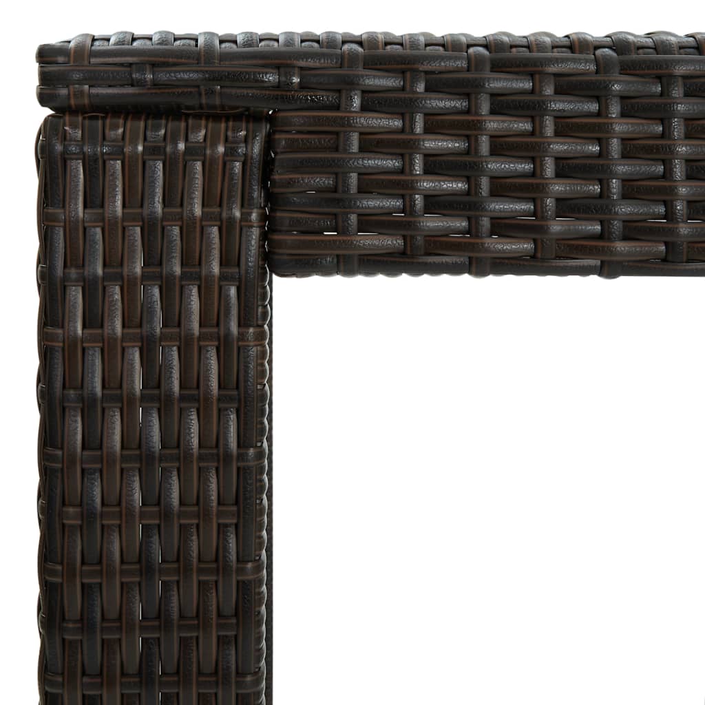 Sodo baro staliukas, rudas, 60,5x60,5x110,5cm, poliratanas
