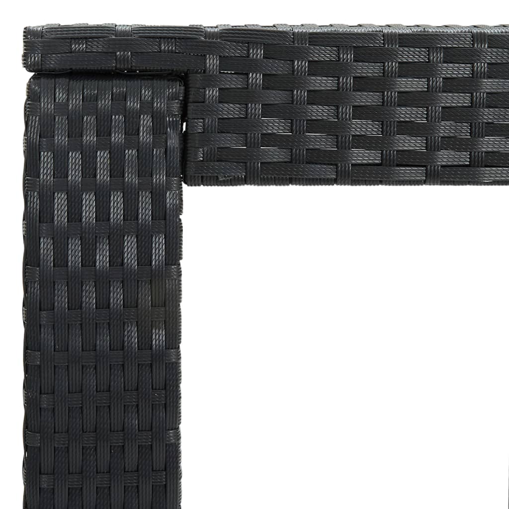 Sodo baro staliukas, juodas, 60,5x60,5x110,5cm, poliratanas