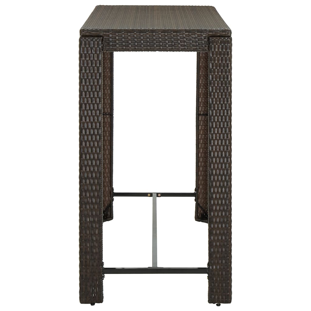 Sodo baro staliukas, rudas, 140,5x60,5x110,5cm, poliratanas