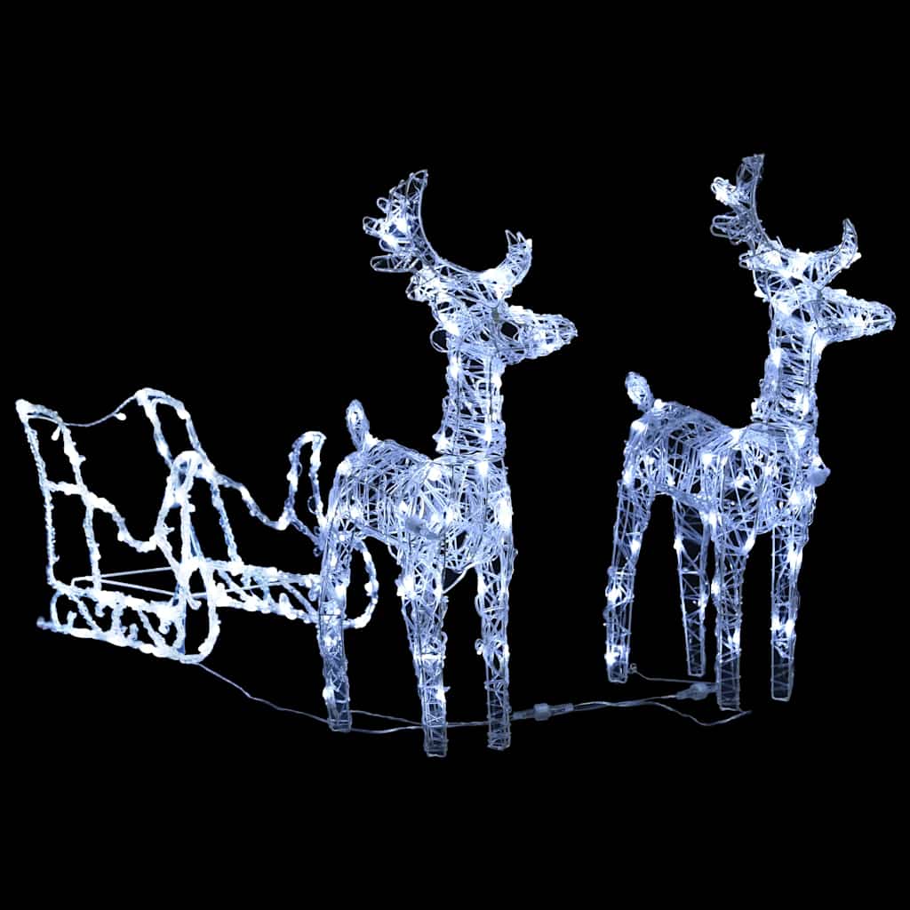 Kalėdų dekoracija elniai ir rogės MAGIC, akrilas, 160 LED lempučių