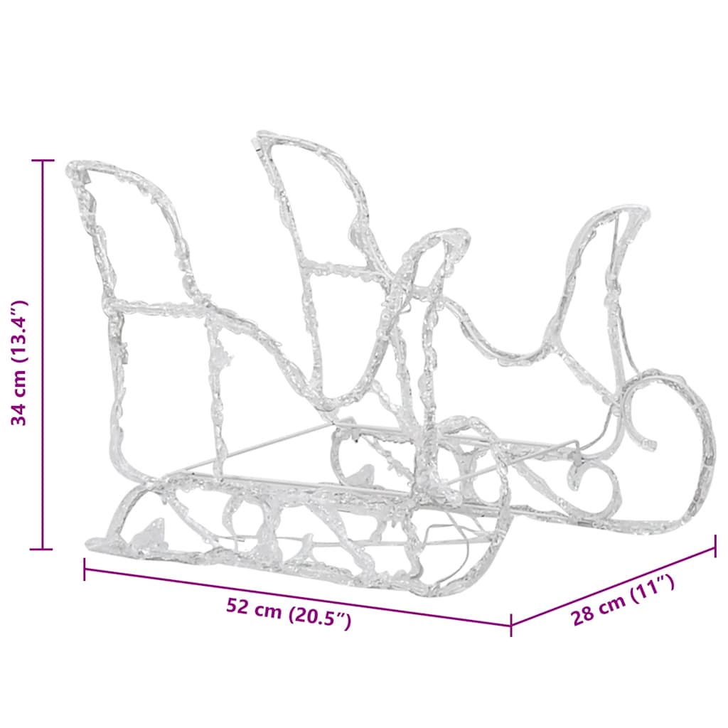 Kalėdų dekoracija elniai ir rogės MAGIC, akrilas, 160 LED lempučių
