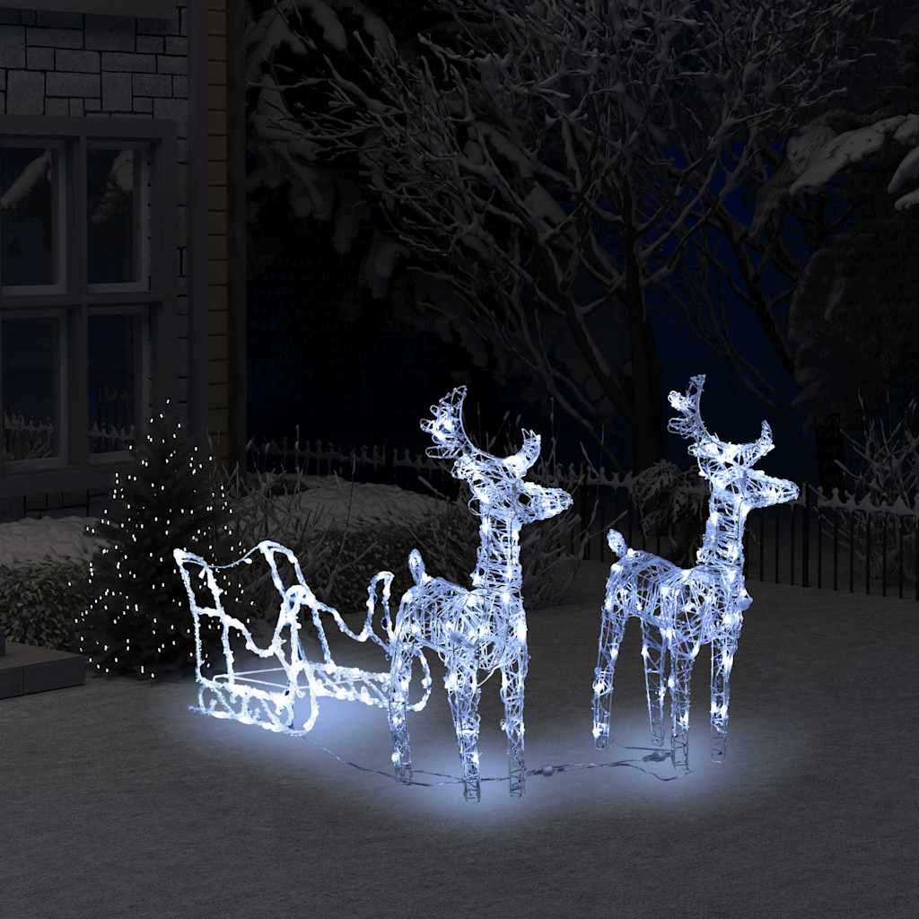 Kalėdų dekoracija elniai ir rogės MAGIC, akrilas, 160 LED lempučių