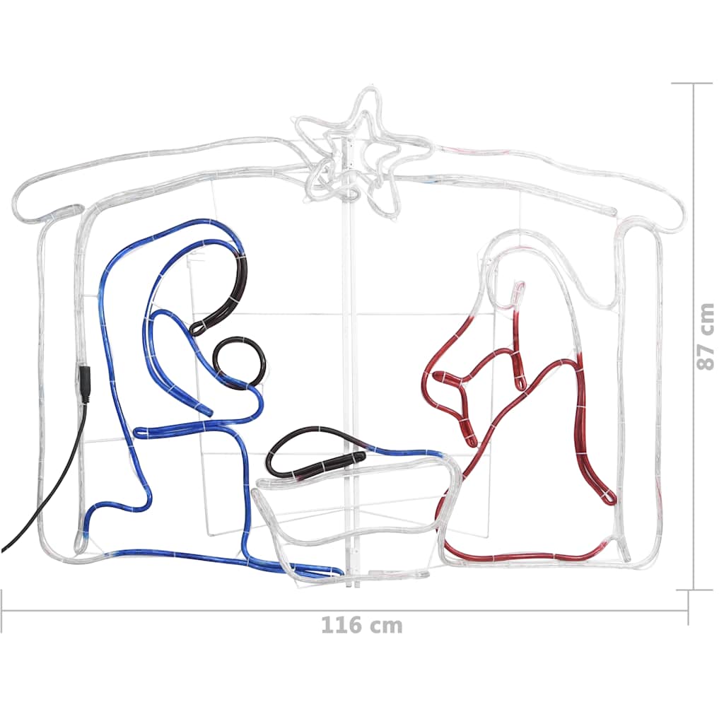Kalėdų dekoracija Kristaus gimimas STAR, 116x41x87cm, 240 LED