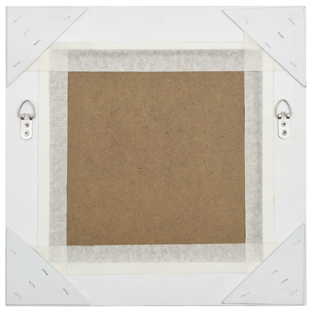 Sieninis veidrodis, baltas, 40x40cm, barokinis stilius