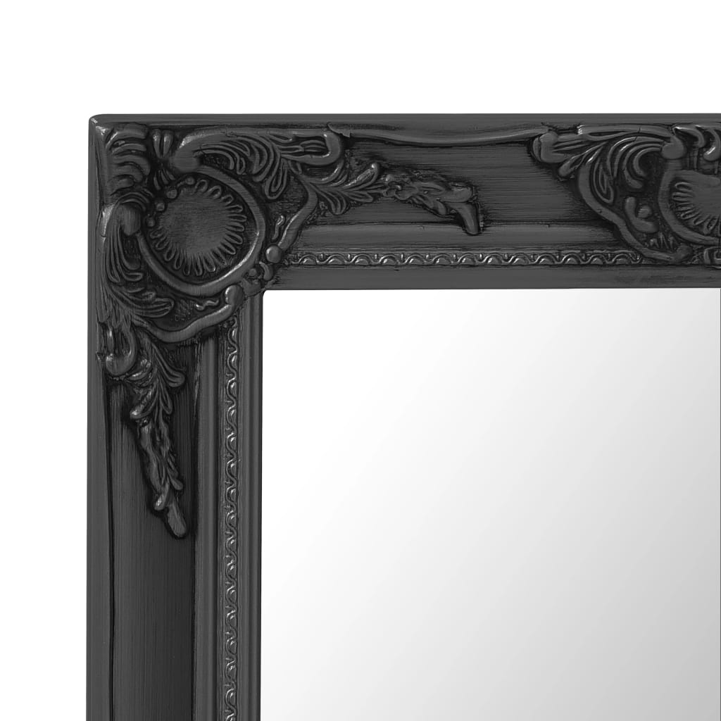 Sienas spogulis, melns, 50x80 cm, baroka stils