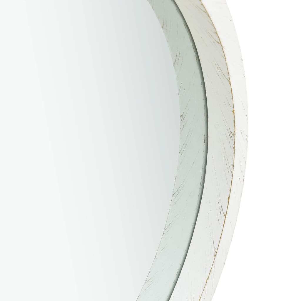 Sienas spogulis ar siksnu, balts, 40cm