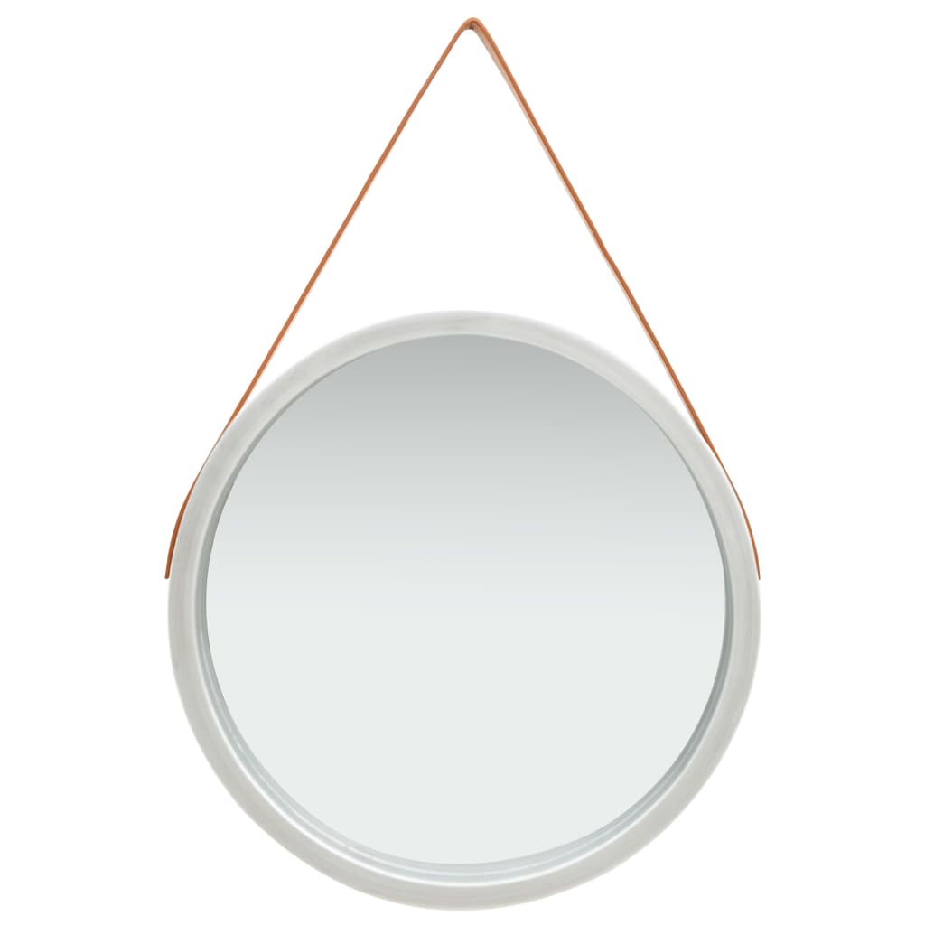 Piekaramais sienas spogulis ar siksnu, sudraba krāsā, 60cm