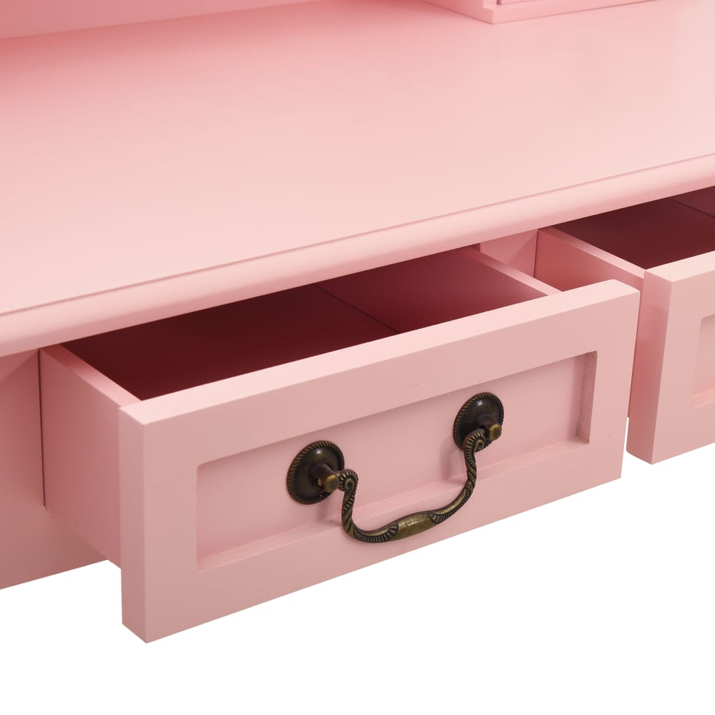 Vanity Table Set, Pink, 80x69x141cm, Paulownia