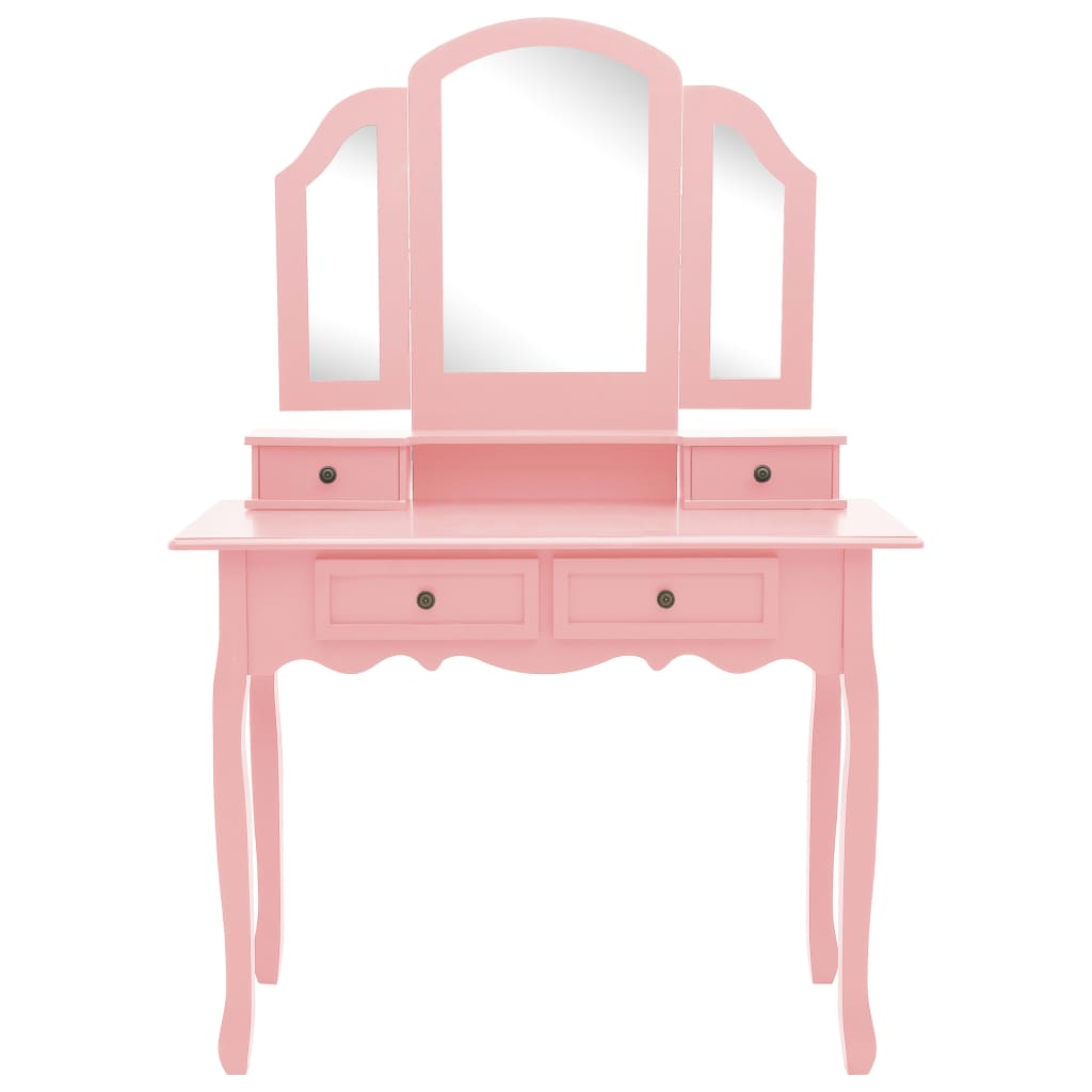 Dressing table set, pink, 100x40x146cm, paulownia