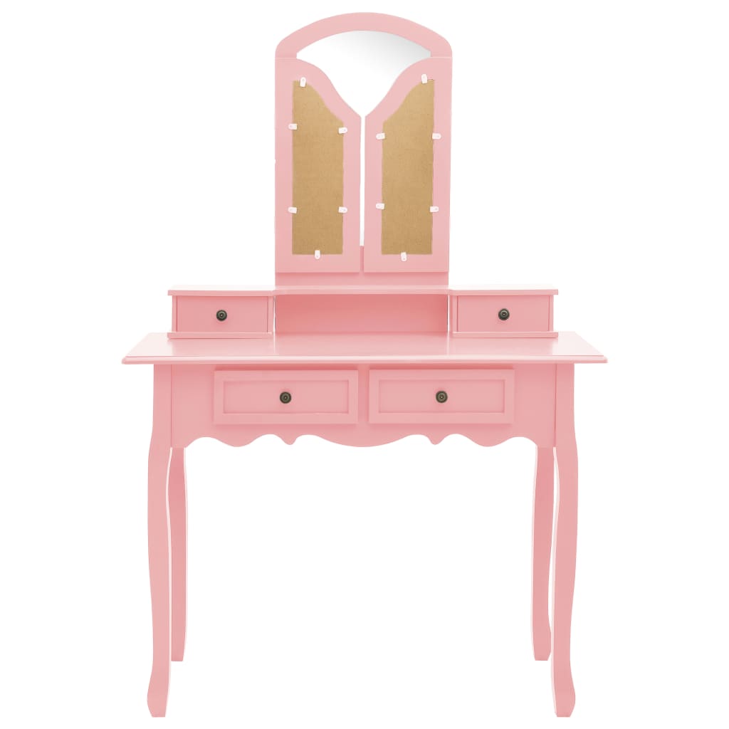 Dressing table set, pink, 100x40x146cm, paulownia