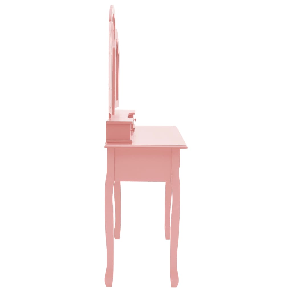 Dressing table set, pink, 100x40x146cm, paulownia