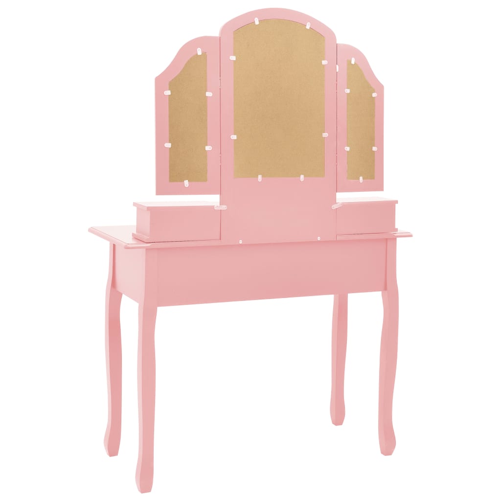 Dressing table set, pink, 100x40x146cm, paulownia
