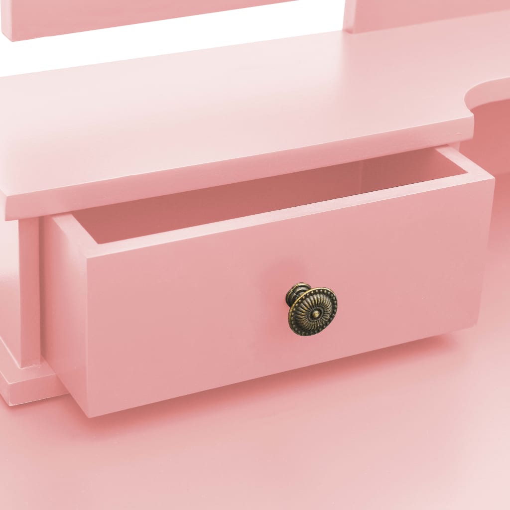 Dressing table set, pink, 100x40x146cm, paulownia