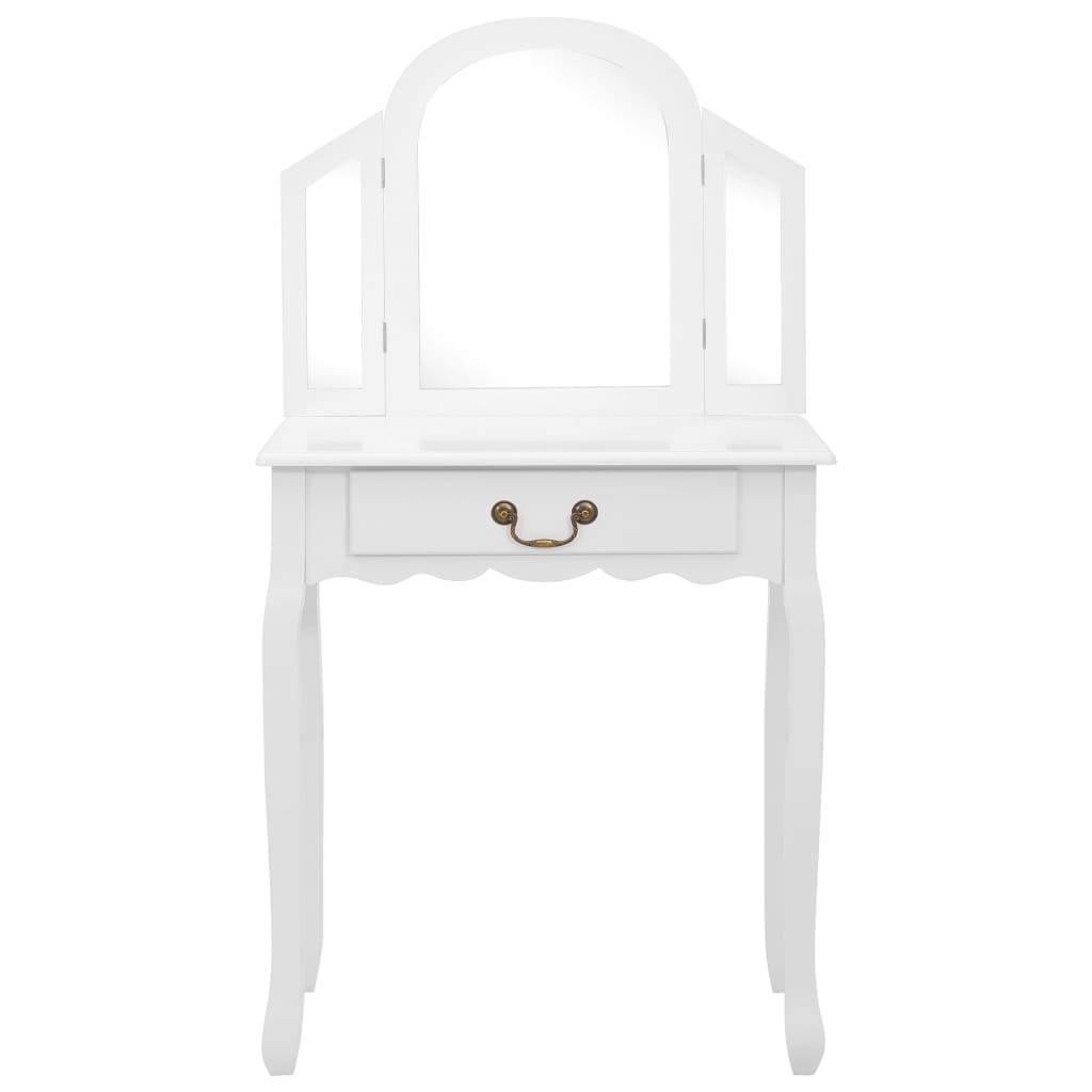 Kosmetinis staliukas, baltas, 65x36x128cm, paulovnija ir MDF