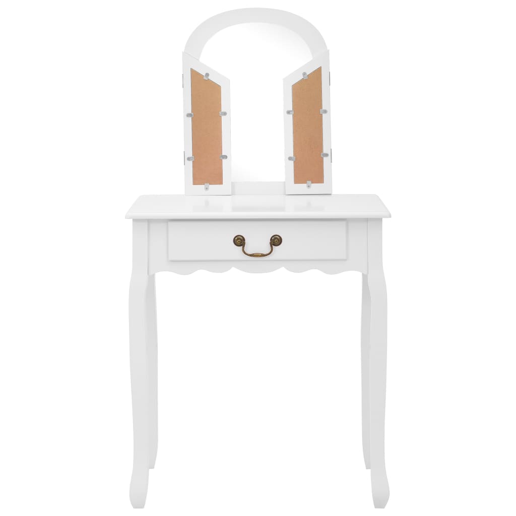 Kosmetinis staliukas, baltas, 65x36x128cm, paulovnija ir MDF