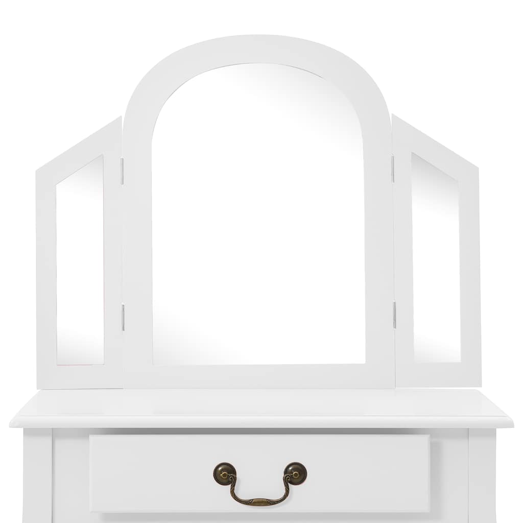 Kosmetinis staliukas, baltas, 65x36x128cm, paulovnija ir MDF