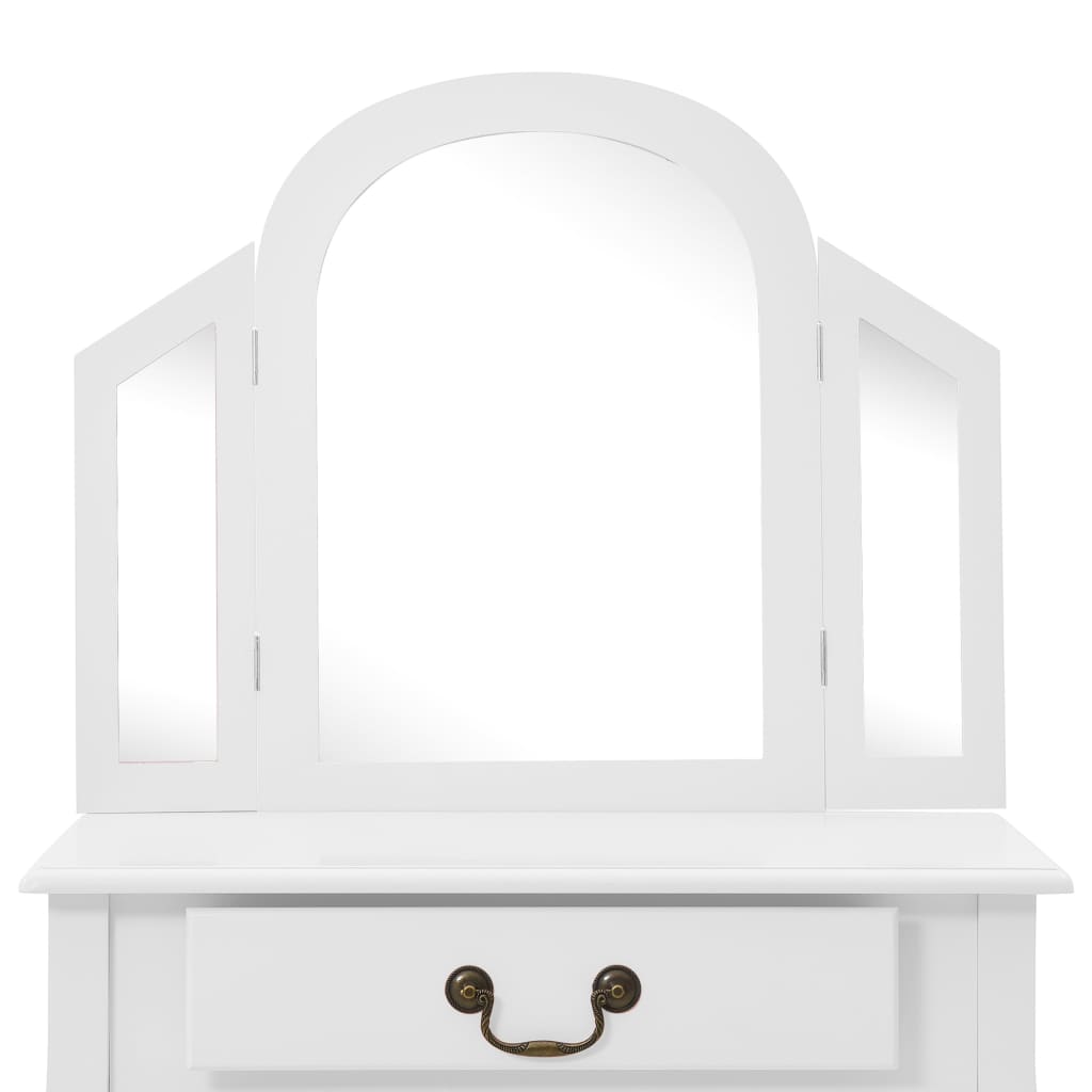Kosmetinis staliukas, baltas, 65x36x128cm, paulovnija ir MDF