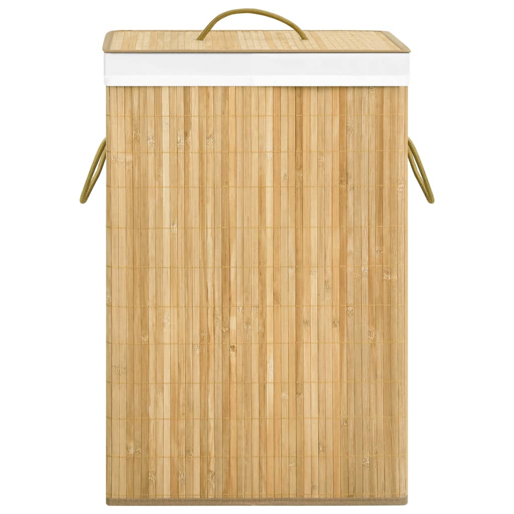 Laundry basket with 2 compartments, bamboo, 72l