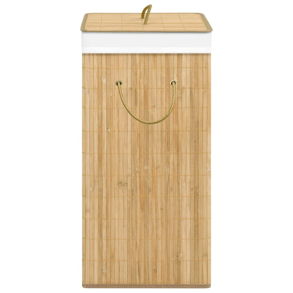 Laundry basket with 2 compartments, bamboo, 72l