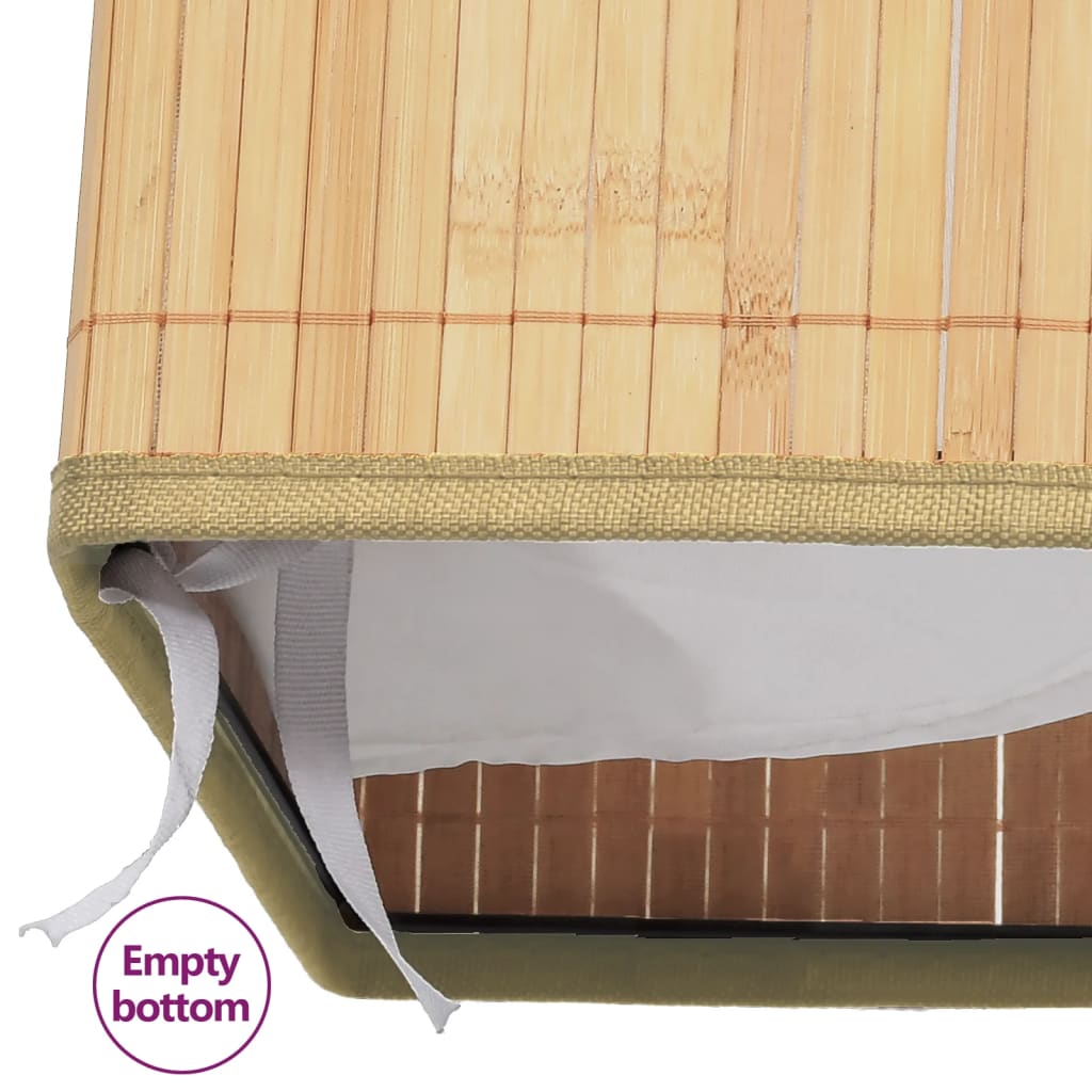 Laundry basket with 2 compartments, bamboo, 72l