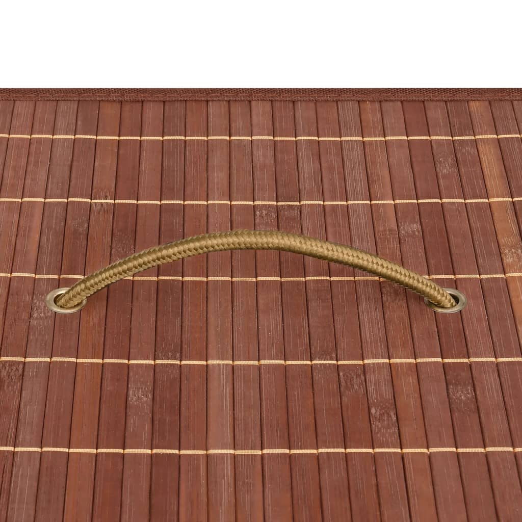 Veļas grozs ar 2 nodalījumiem, brūns, bambuss, 72 l