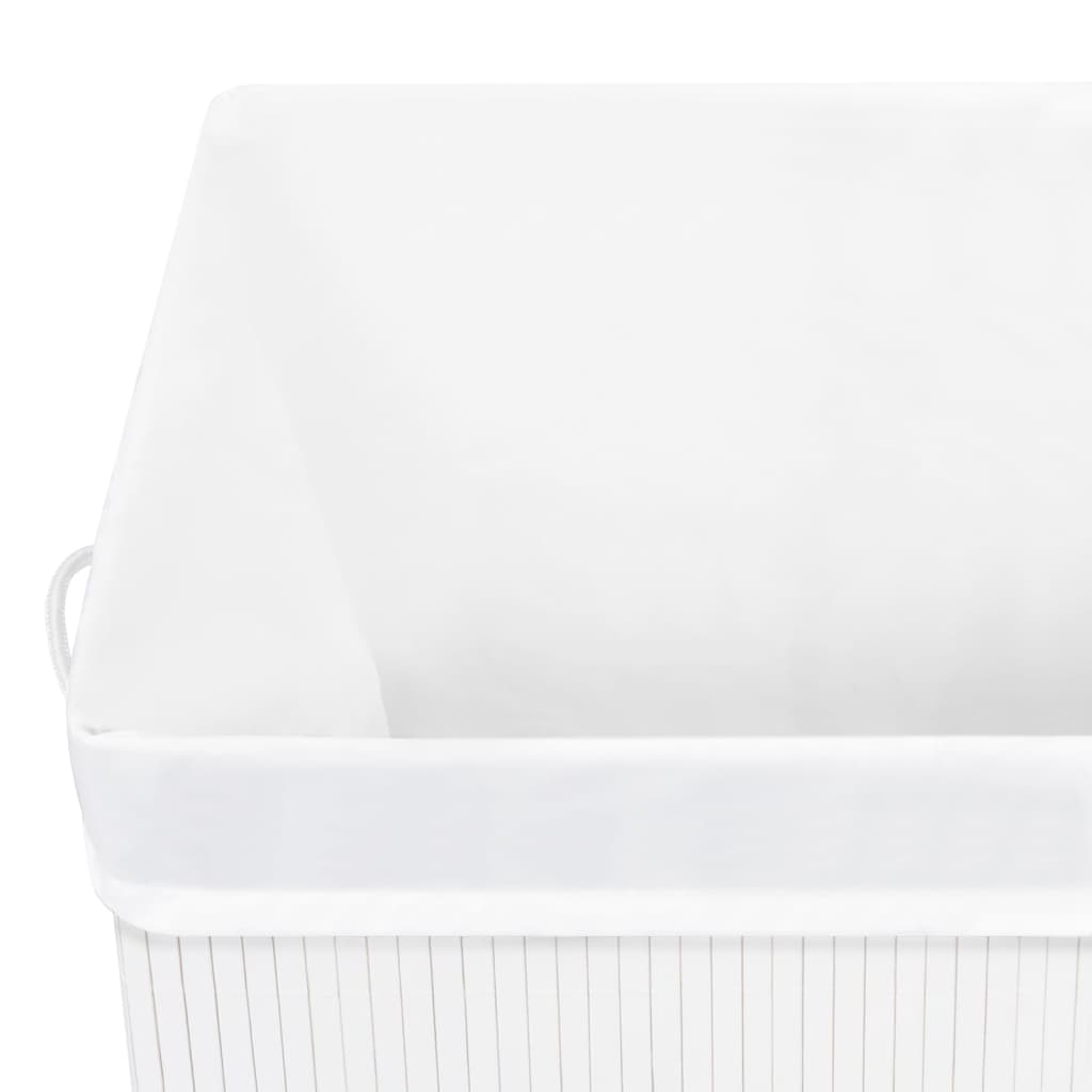 Laundry basket with one compartment, white, bamboo, 83l