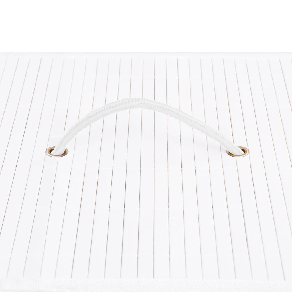 Laundry basket with one compartment, white, bamboo, 83l
