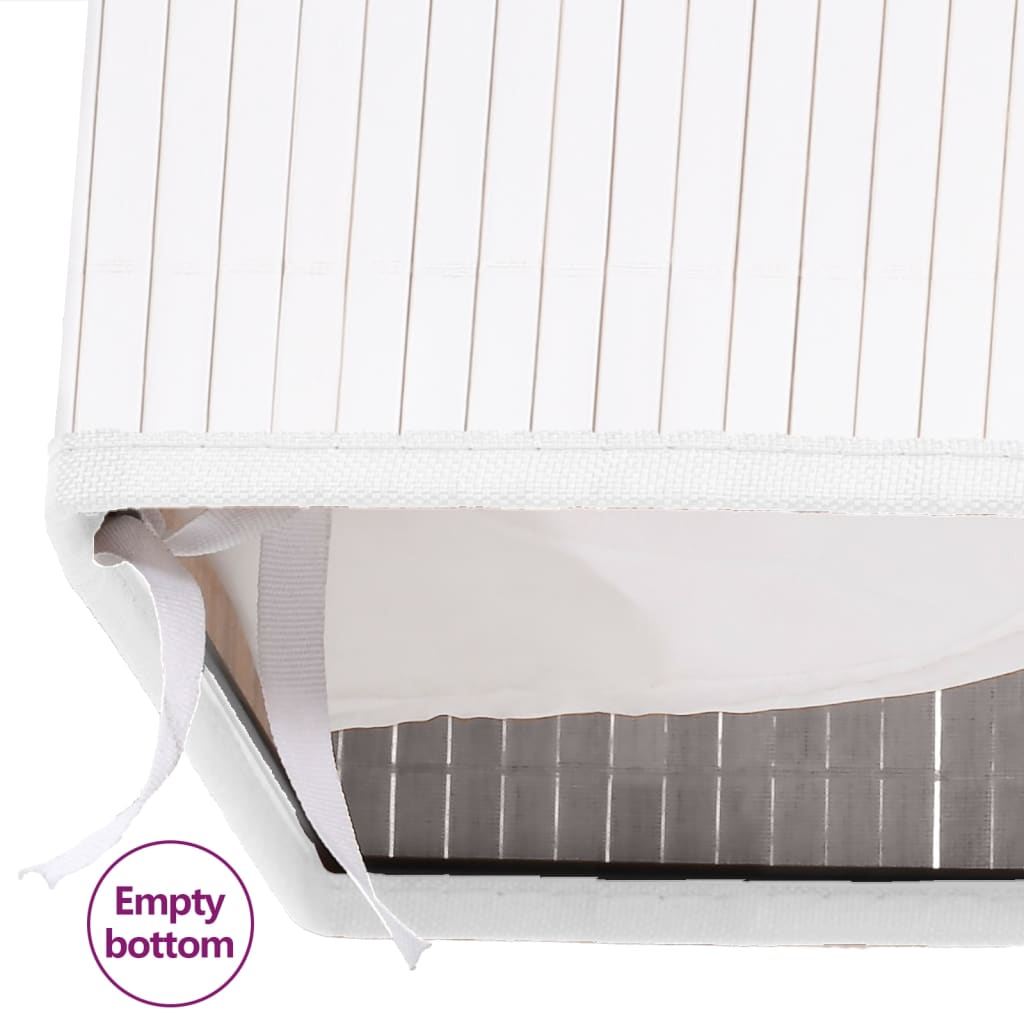 Laundry basket with one compartment, white, bamboo, 83l