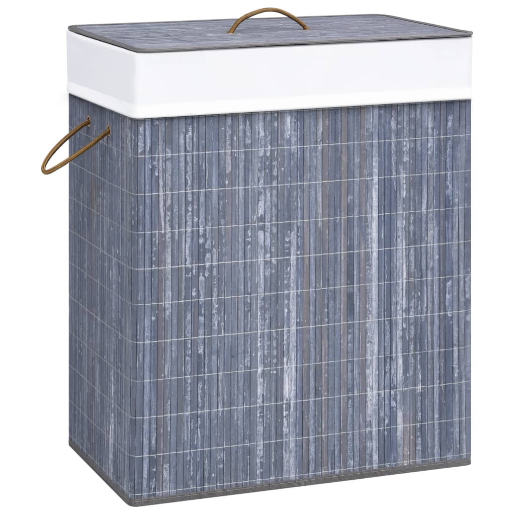 Laundry basket with one compartment, grey, bamboo, 83l