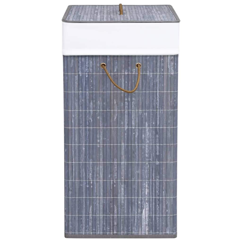 Laundry basket with one compartment, grey, bamboo, 83l