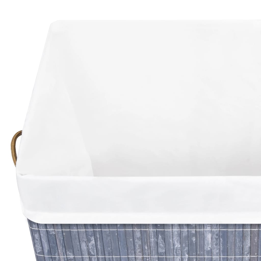 Laundry basket with one compartment, grey, bamboo, 83l